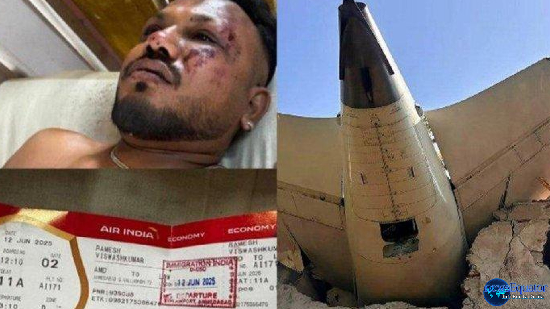 Air India Kecelakaan, Satu Penumpang Beruntung Bertahan Hidup