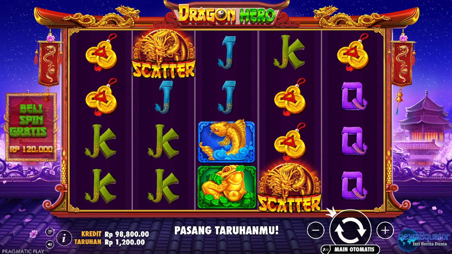 Cnnslot: Dragon Hero Bawa Slot Receh Jadi Kaya Kilat 100%
