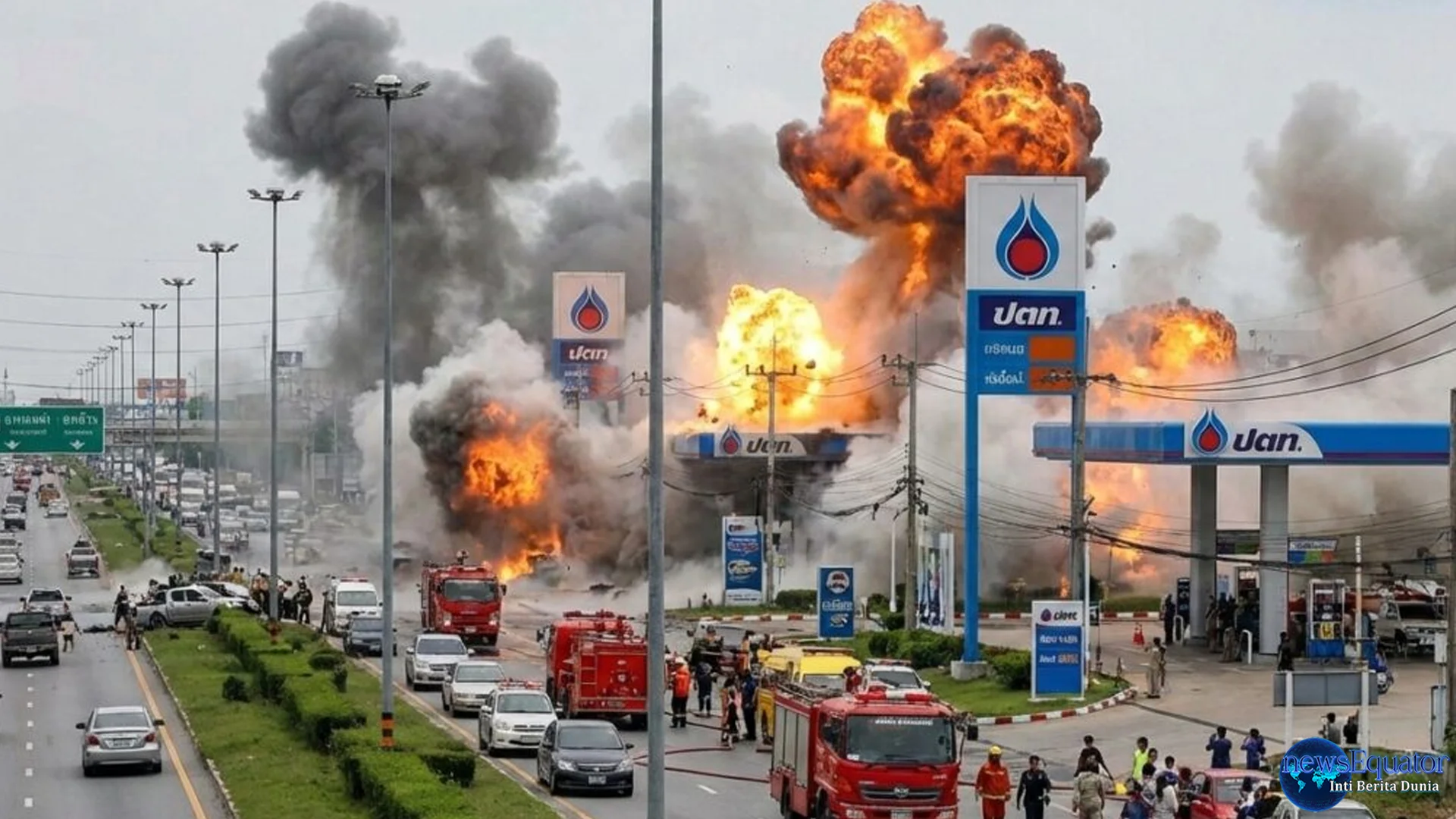 Bom Meledak Beruntun Guncang 11 Pom Bensin Thailand 40 Menit