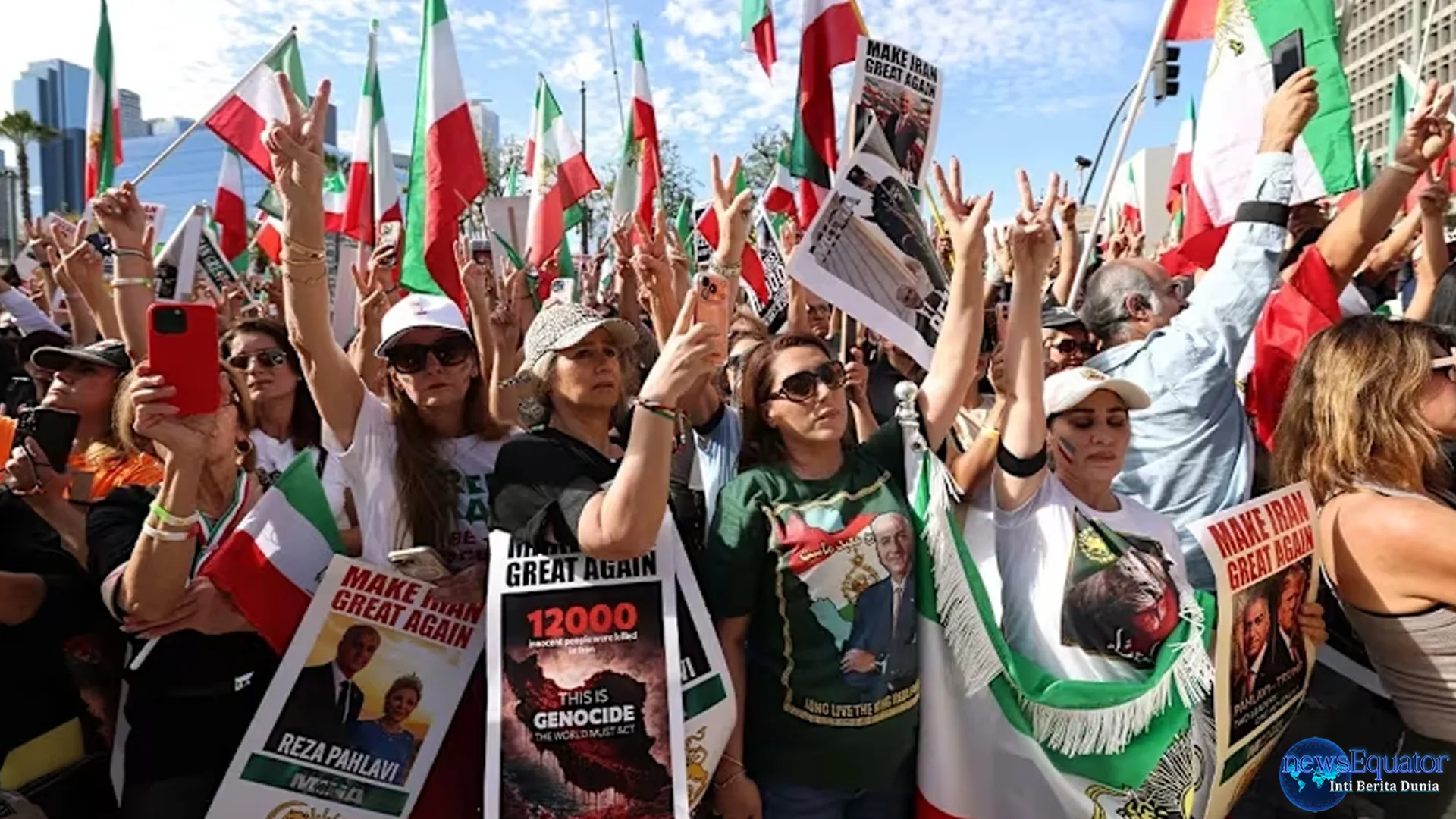 5 Aksi dan Pidato Penting Saat Protes di Los Angeles AS Kecam Iran