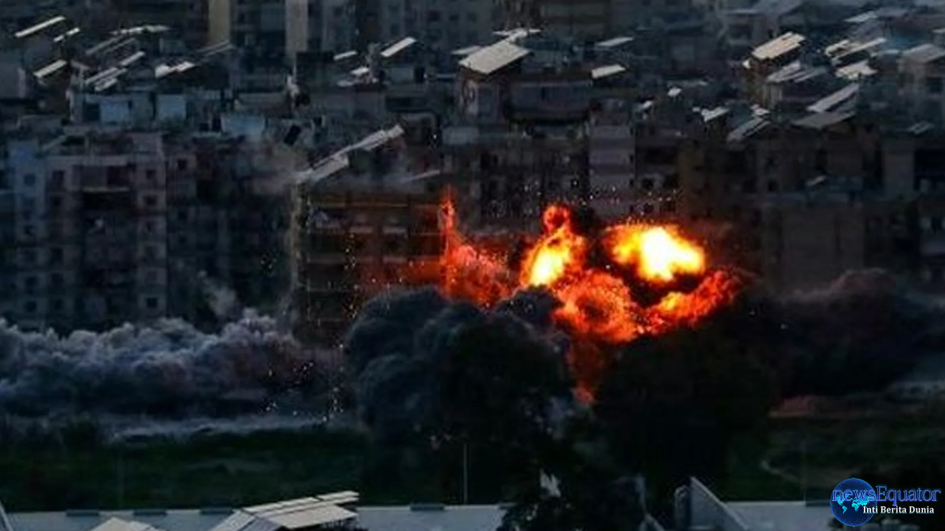 Serangan Rudal Israel Hancurkan 1 Gedung Beirut Dalam Beberapa Detik